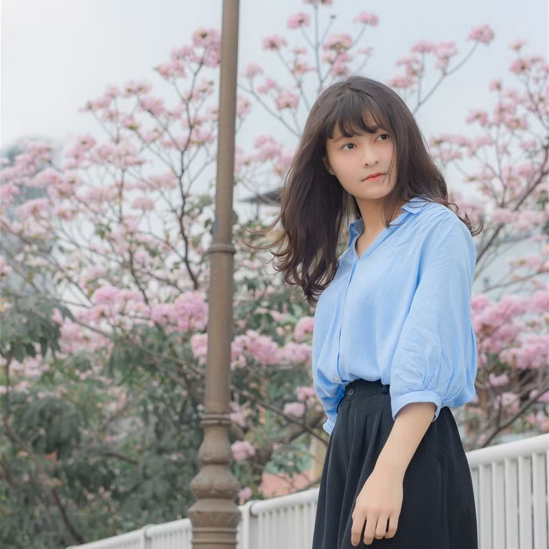 Chỉ cần nhẹ nhàng thả dáng bên hoa kèn hồng là bạn có được những tấm ảnh "triệu like". Ảnh: Bui QuynhAnh, Nguyễn Vĩnh Thụy