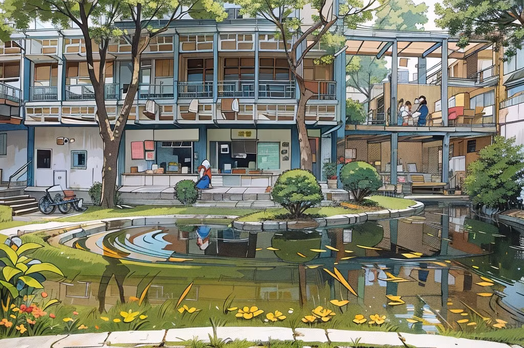 Khuôn viên bên trong trường Đại học Y Dược TP.HCM. Ảnh: Câu Lạc Bộ Truyền thông Sáng tạo Đại Học Y Dược TP.HCM
