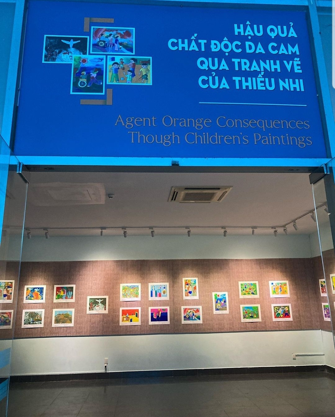 Khu chuyên đề “Hậu quả chất độc da cam qua tranh vẽ của thiếu nhi”. (Ảnh: 106.dagar)