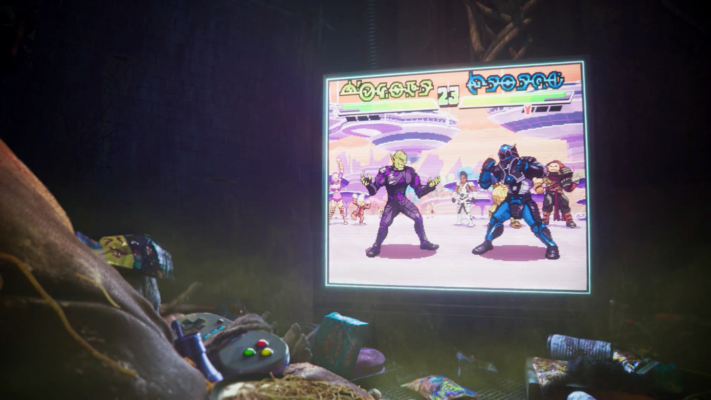 Hai nhân vật người Kree và Skrull trong trò chơi của Groot. Hai nhân vật người Kree và Skrull trong trò chơi của Groot.