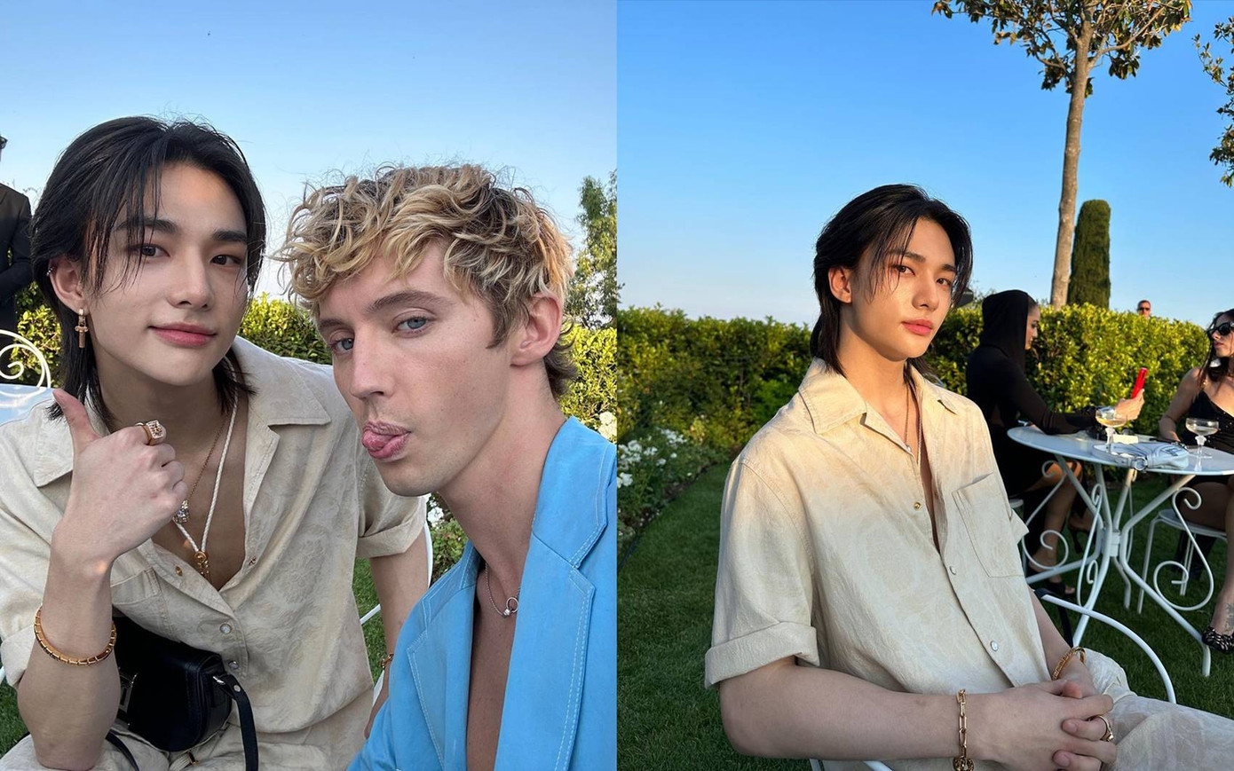 Troye Sivan còn chụp hình cho Hyunjin sau đó đăng lên Instagram cá nhân.