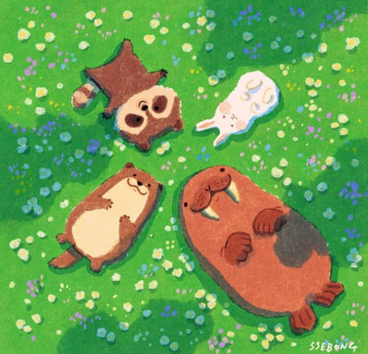 Bức tranh về hội bạn thân Rocket được người hâm mộ vẽ tặng khiến nhiều khán giả xúc động nhớ về những phân cảnh quá khứ của chú gấu mèo “mỏ hỗn" trong phim.