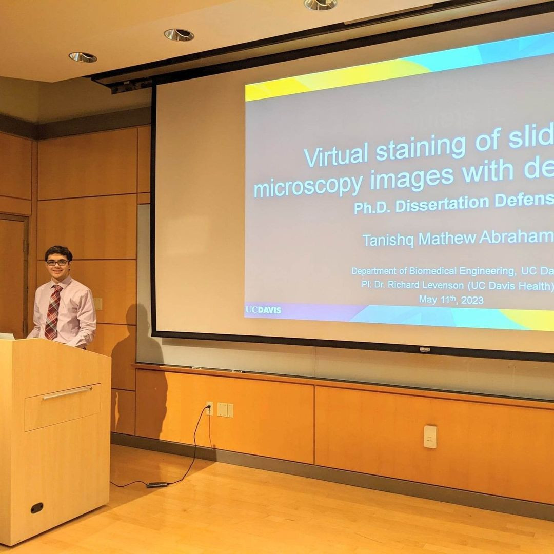 Hình ảnh Tanishq vào ngày đi bảo vệ luận án tốt nghiệp. Ảnh: @biomedengineerat14 Hình ảnh Tanishq vào ngày đi bảo vệ luận án tốt nghiệp. Ảnh: @biomedengineerat14