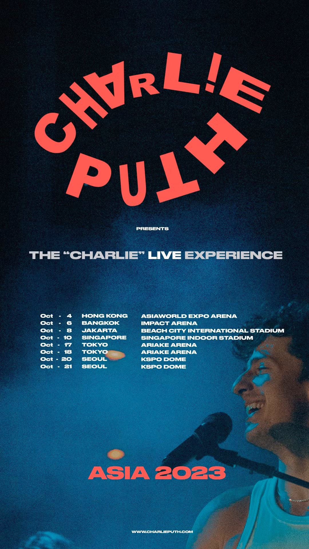 Charlie Puth sẽ có chuyến lưu diễn ở châu Á tháng 10 này.