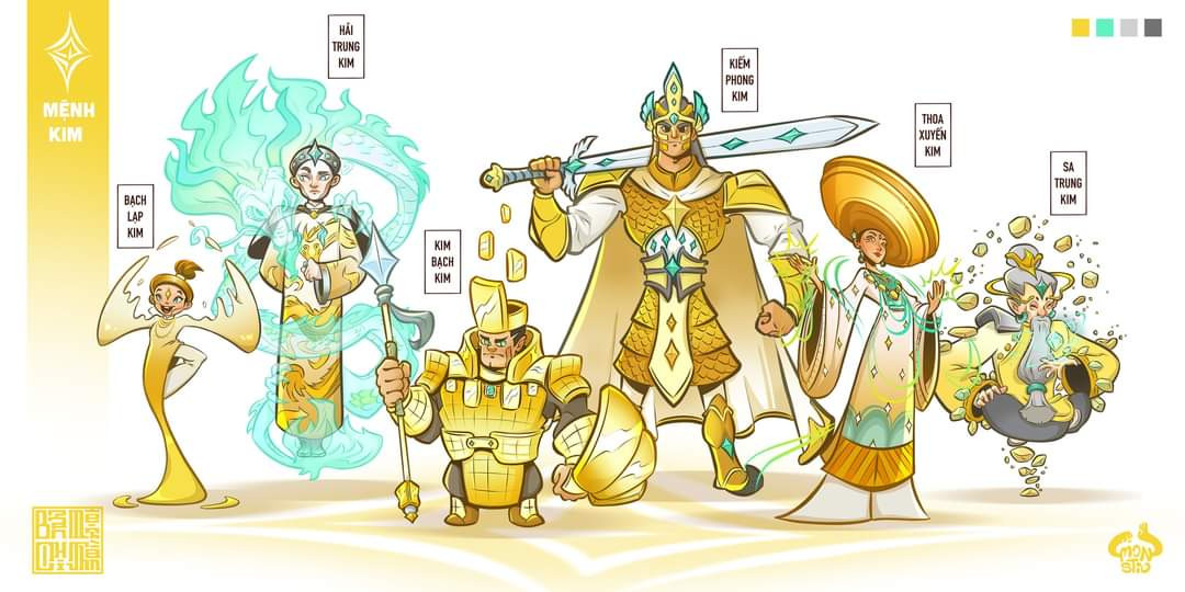 Bộ ảnh trình làng đầu tiên là các nhân vật thuộc hành Kim. (Ảnh: Monstio)