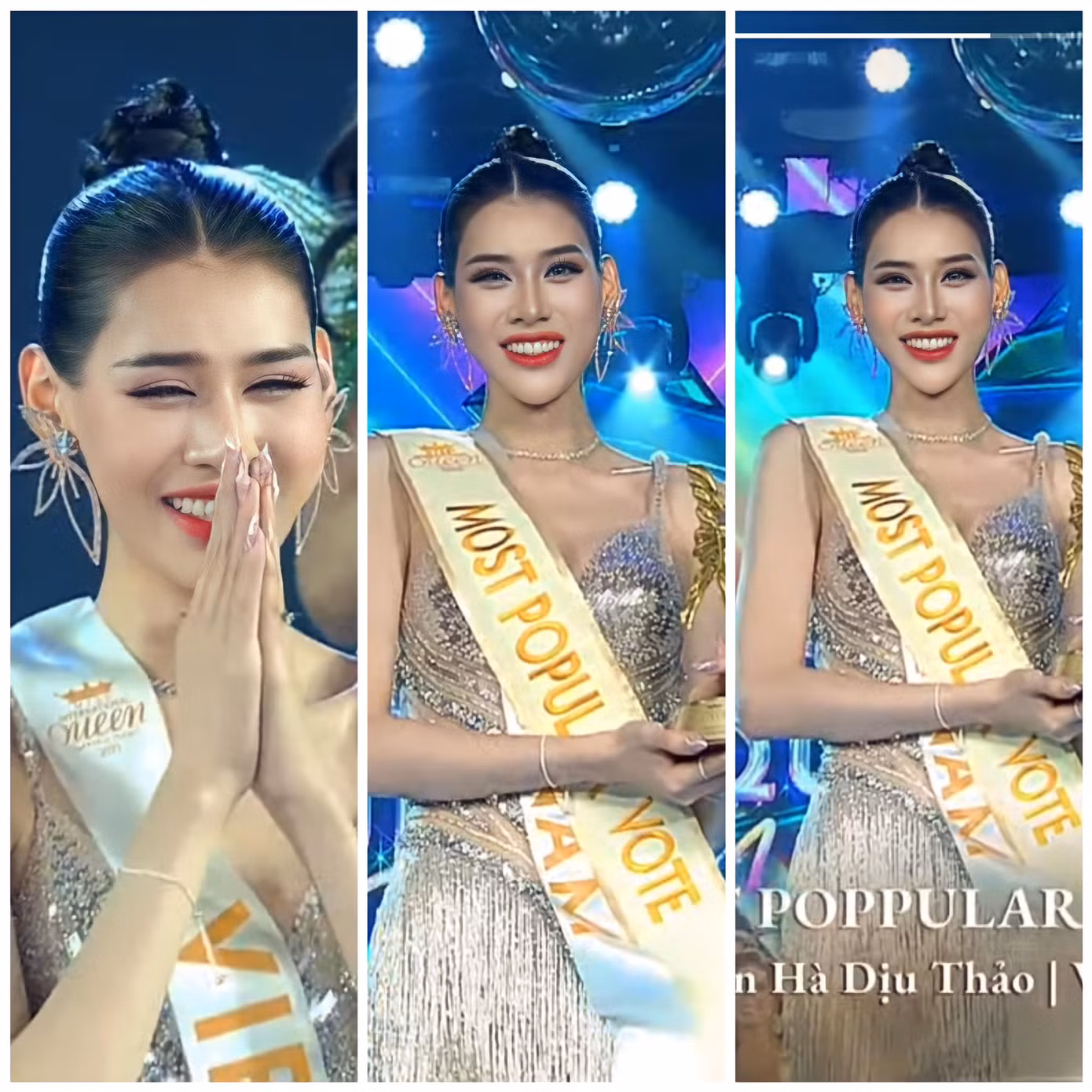 Người đẹp đã "tái sử dụng" trang phục của mình trong đêm Chung kết. Người đẹp đã "tái sử dụng" trang phục của mình trong đêm Chung kết.