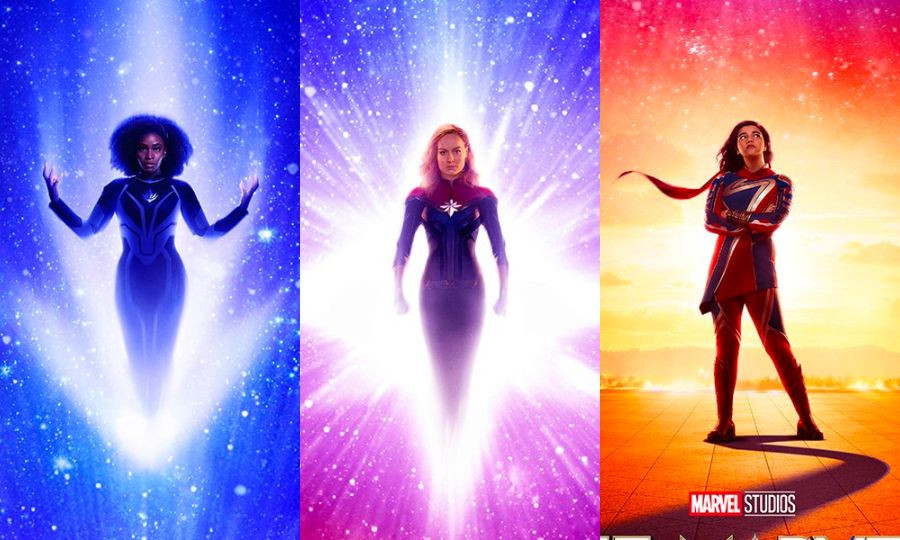 Cận cảnh trang phục của ba siêu anh hùng trong The Marvels. Cận cảnh trang phục của ba siêu anh hùng trong The Marvels.