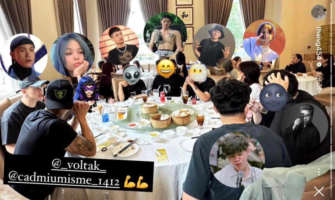 Mặc dù Thái VG đã "có tâm" che mặt nhưng netizen vẫn nhanh chóng đoán ra danh tính những người còn lại. Mặc dù Thái VG đã "có tâm" che mặt nhưng netizen vẫn nhanh chóng đoán ra danh tính những người còn lại.