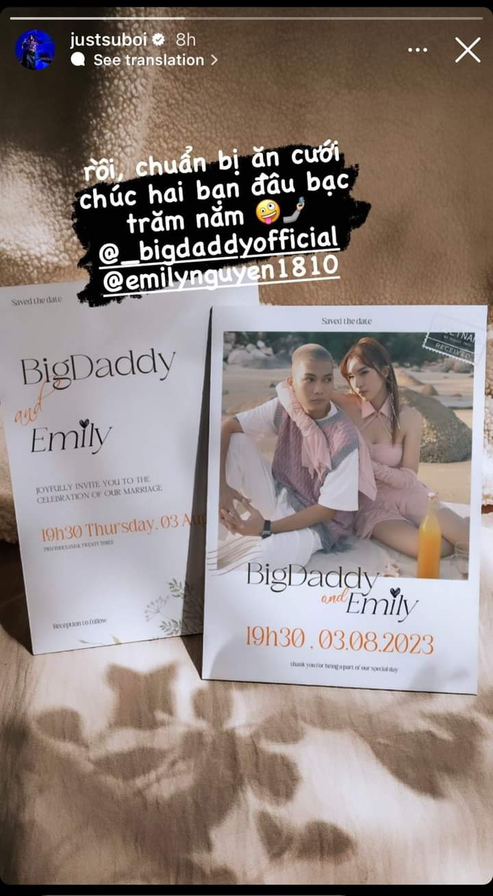 “Chị đại” Suboi dành lời chúc phúc cho cặp đôi “trai tài gái sắc”. “Chị đại” Suboi dành lời chúc phúc cho cặp đôi “trai tài gái sắc”.