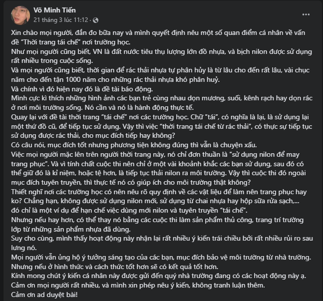 Bài đăng nhận về 2,7 nghìn lượt tương tác cùng nhiều thảo luận. Bài đăng nhận về 2,7 nghìn lượt tương tác cùng nhiều thảo luận.