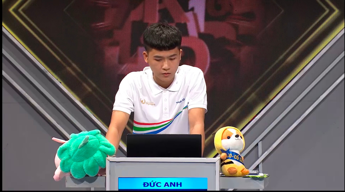 Đức Anh giải được từ khóa ở vòng Vượt chướng ngại vật và cũng là thí sinh có số điểm Nhì cao nhất. Nguồn: Fanpage Đường Lên Đỉnh Olympia Đức Anh giải được từ khóa ở vòng Vượt chướng ngại vật và cũng là thí sinh có số điểm Nhì cao nhất. Nguồn: Fanpage Đường Lên Đỉnh Olympia