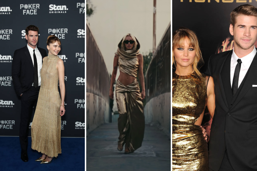 Bộ đầm vàng trong MV Flowers được đồn đoán là ám chỉ Jennifer Lawrence và Gabriella Brooks. Bộ đầm vàng trong MV Flowers được đồn đoán là ám chỉ Jennifer Lawrence và Gabriella Brooks.