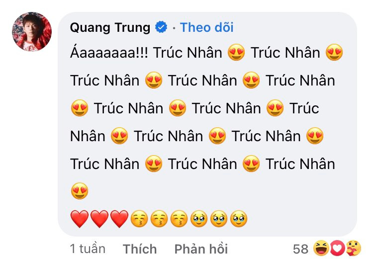 Quang Trung cũng để lại “lời hồi đáp” đầy tình cảm cho cậu bạn thân.