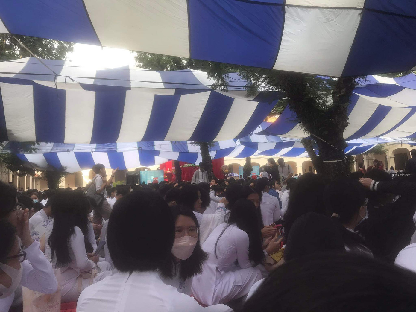 Vào lễ khai giảng, trường THPT chuyên Lê Hồng Phong vinh danh những học sinh đạt thành tích xuất sắc. Ảnh: NVCC