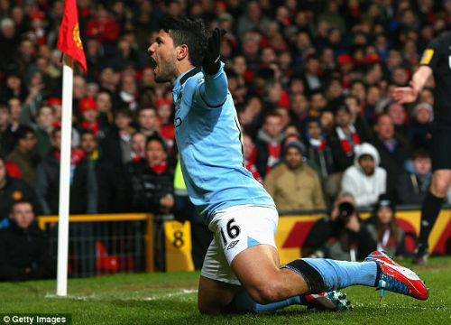Aguero giúp Man City ấn định chiến thắng 2-1 trước MU