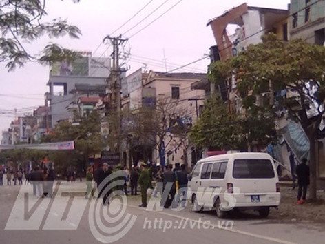 Hiện trường vụ nổ mình. Ảnh: VTC News. Hiện trường vụ nổ mình. Ảnh: VTC News