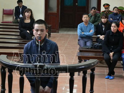 Bị cáo Hậu tại phiên tòa xét xử 