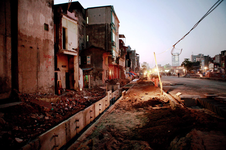 Vỉa hè có mặt cắt 7,5m 