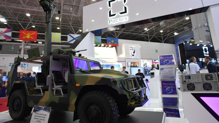 Một gian hàng của Rostec tại triển lãm Army-2019. Ảnh: Sputnik