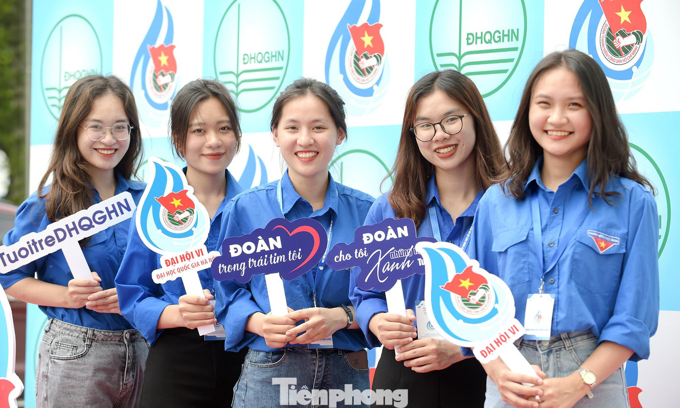 Với chủ đề &quot;Tuổi trẻ ĐHQG Hà Nội: Tâm trong, trí sáng, hoài bão lớn, tiên phong trong đổi mới sáng tạo và khởi nghiệp&quot;, trong nhiệm kỳ mới, tuổi trẻ ĐHQG Hà Nội phấn đấu đạt nhiều chỉ tiêu. Ảnh: Xuân Tùng