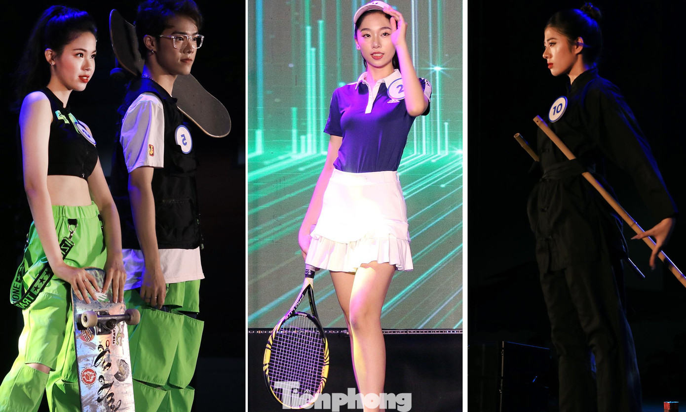 Các thí sinh trình diễn trang phục thể thao Các thí sinh trình diễn trang phục thể thao