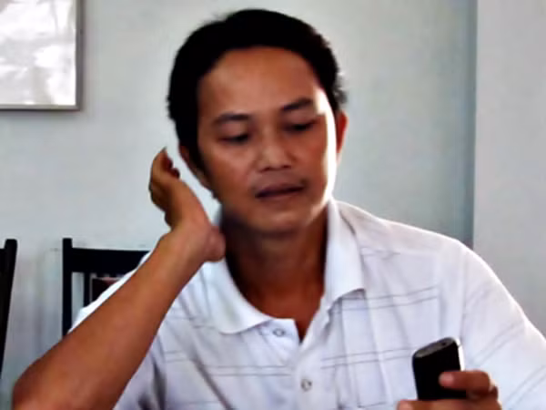 Đối tượng Nguyễn Thành Trung tại cơ quan công an