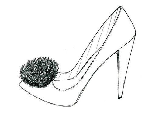 Mẫu giày cao gót đơn giản nhưng sang trọng của Jessie Randall được làm bằng lụa trắng, đính nơ hoa ở phía trên ngón chân