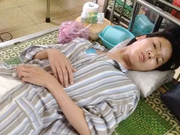 Chị Tuyết điều trị tại bệnh viện