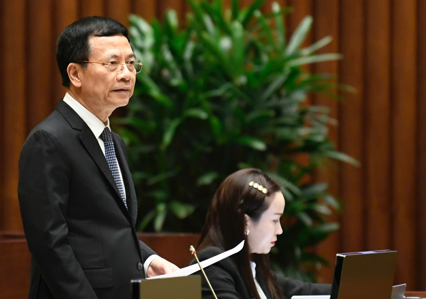 Bộ trưởng Bộ Thông tin và Truyền thông Nguyễn Mạnh Hùng. Ảnh: Như Ý Bộ trưởng Bộ Thông tin và Truyền thông Nguyễn Mạnh Hùng. Ảnh: Như Ý