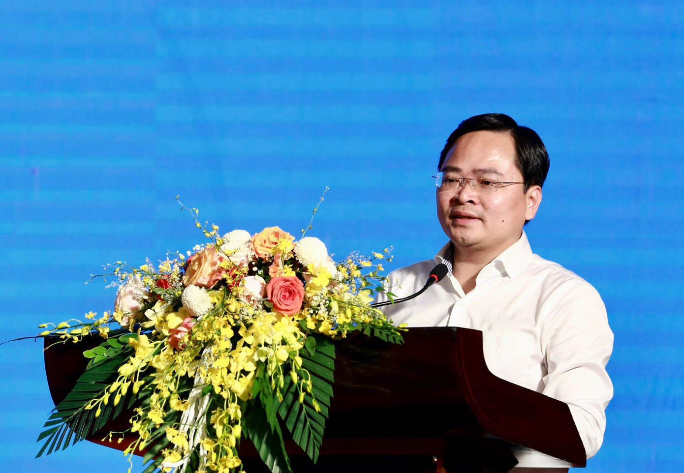 Anh Nguyễn Anh Tuấn, Ủy viên T.Ư Đảng, Bí thư thứ nhất T.Ư Đoàn phát biểu bế mạc hội nghị. Ảnh: Bảo Anh