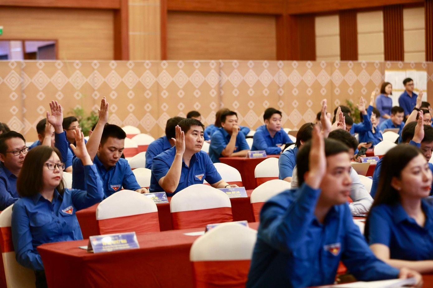 Các đại biểu biểu quyết thông qua chương trình Hội nghị. Ảnh: Bảo Anh Các đại biểu biểu quyết thông qua chương trình Hội nghị. Ảnh: Bảo Anh