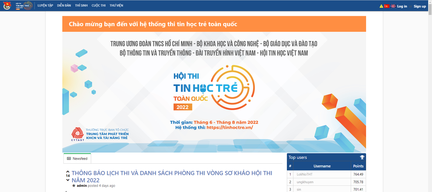 Hệ thống thi tinhoctre.vn Hệ thống thi tinhoctre.vn