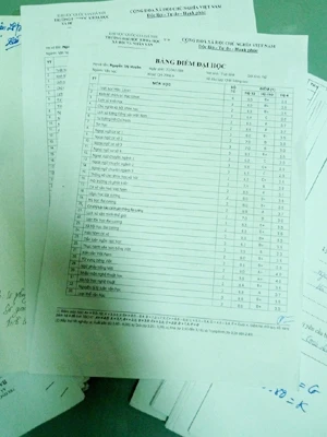 Bảng điểm theo hệ điểm hỗn hợp (chữ và số)	Ảnh: Khánh Hạ