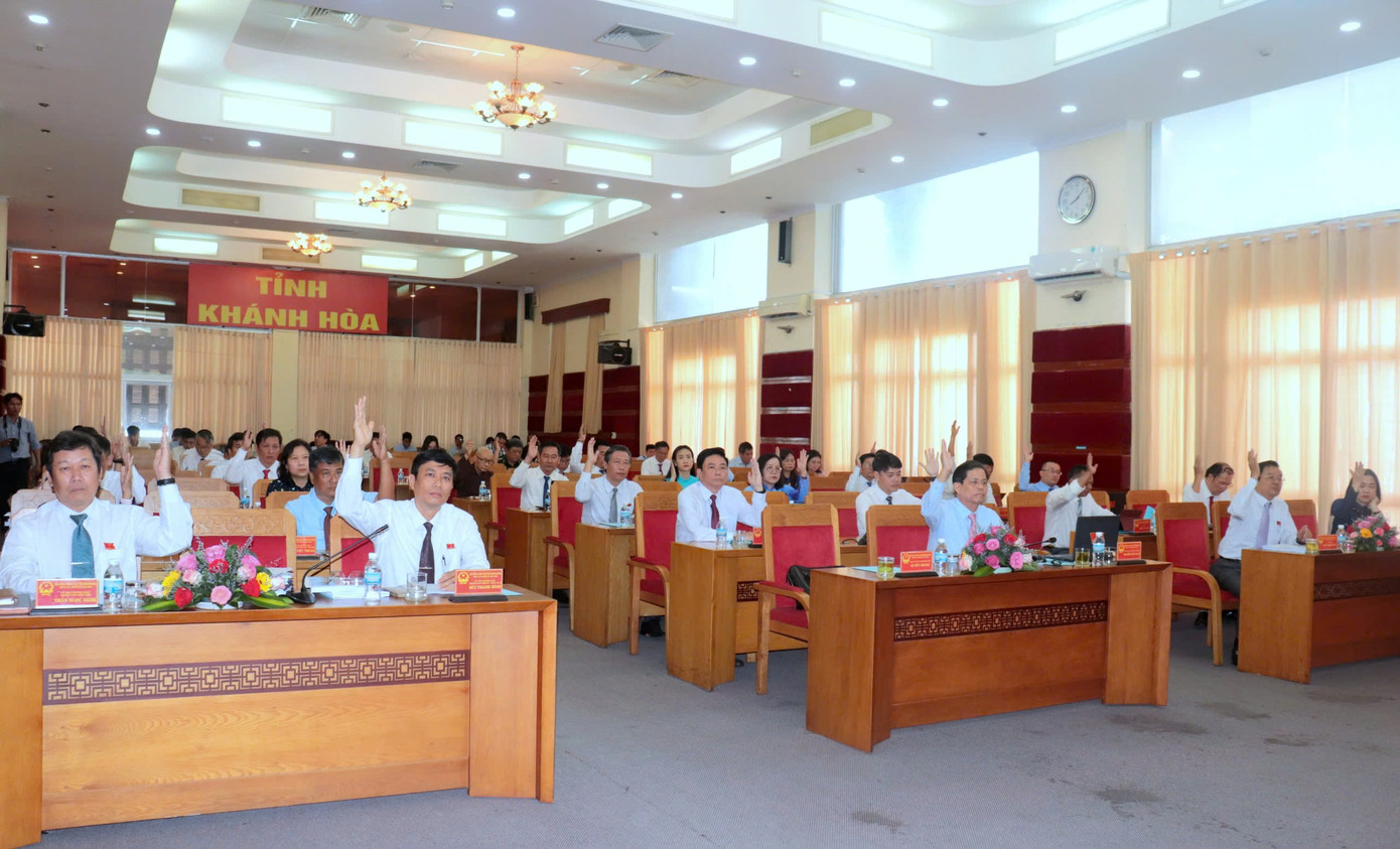 Các đại biểu biểu quyết thông qua các nghị quyết.