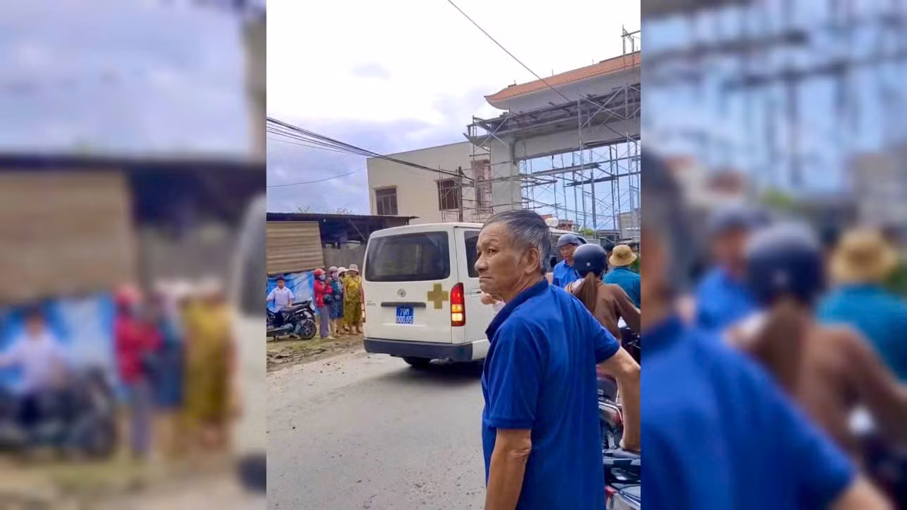 Hiện trường vụ sập giàn giáo. Ảnh: Cắt từ clip.