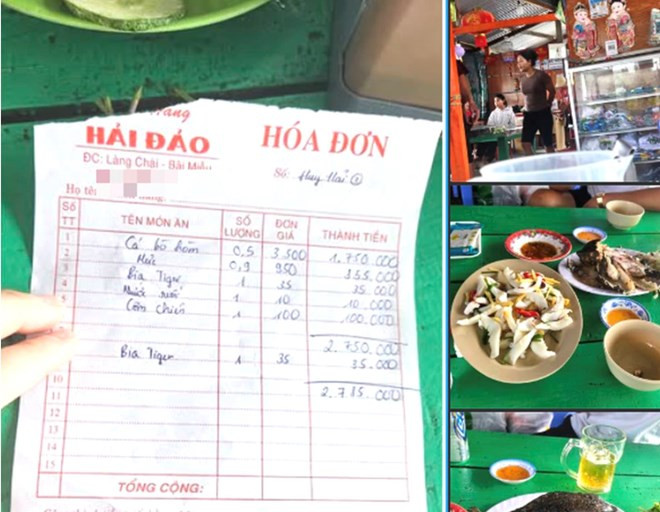 Du khách tố nhà bè "chặt chém" 3,5 triệu đồng/kg cá bò hòm. Ảnh: MXH. Du khách tố nhà bè "chặt chém" 3,5 triệu đồng/kg cá bò hòm. Ảnh: MXH.