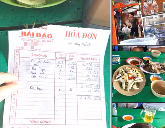 Du khách tố nhà bè "chặt chém" 3,5 triệu đồng/kg cá bò hòm. Ảnh: MXH.