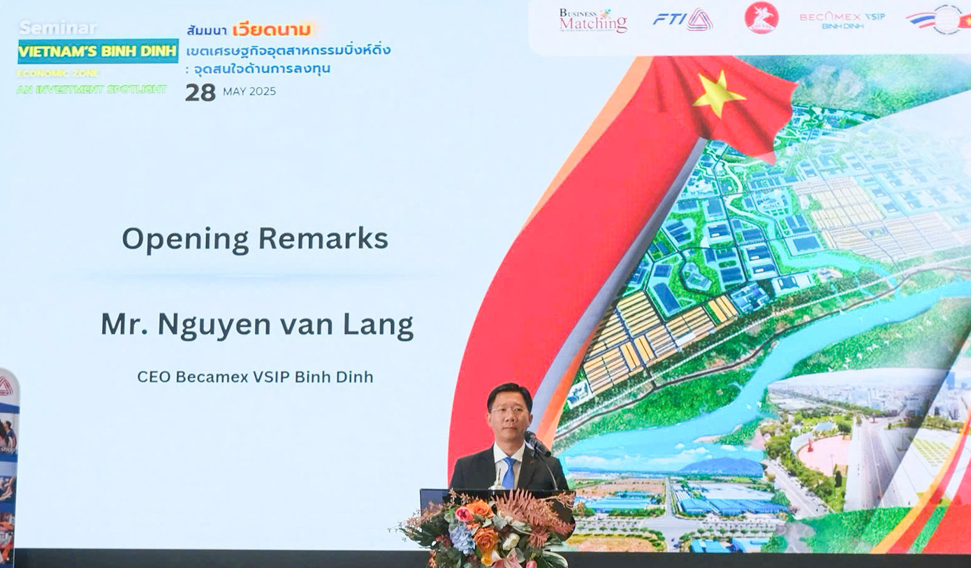 Ông Nguyễn Văn Lăng - Tổng Giám đốc Công ty CP Becamex Bình Định phát biểu