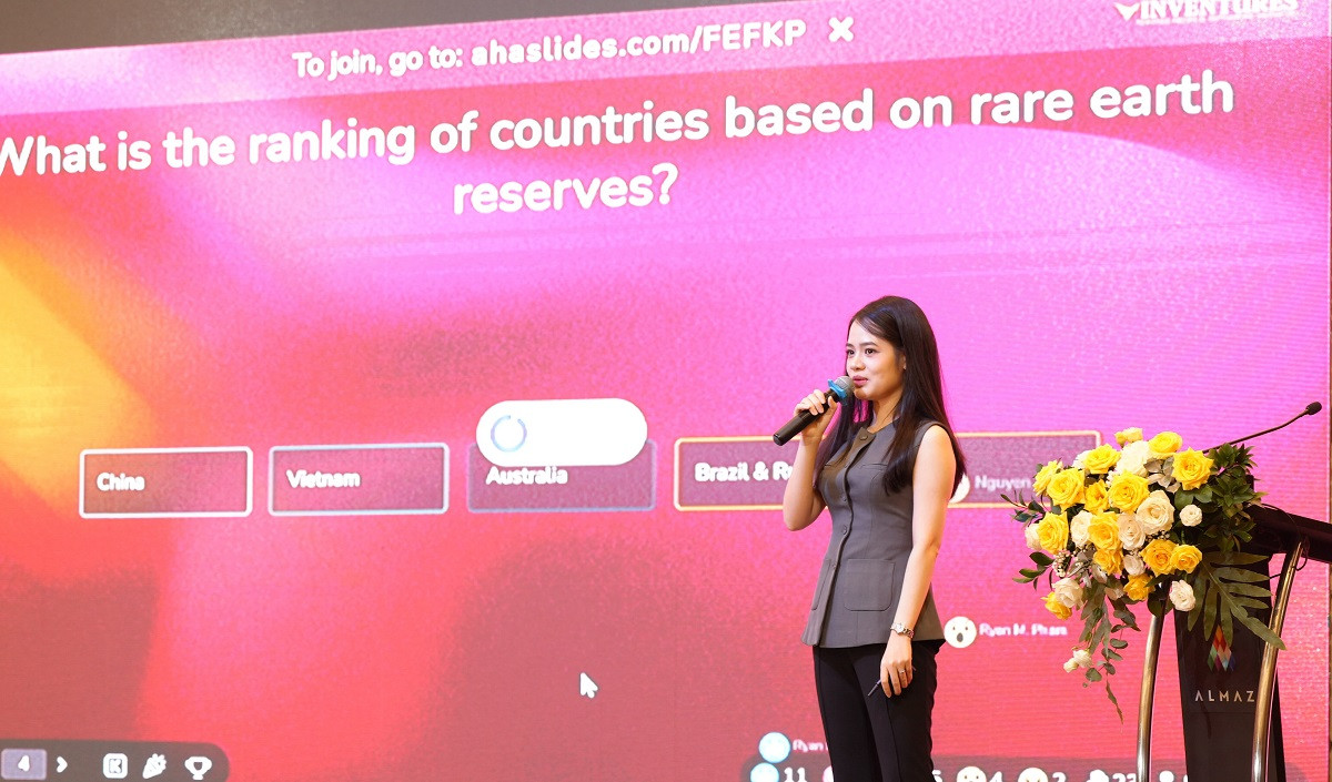 Bà Lê Hàn Tuệ Lâm, Giám đốc Điều hành Quỹ VinVentures - Tập đoàn Vingroup phát biểu tại sự kiện Venture Forum 2025.