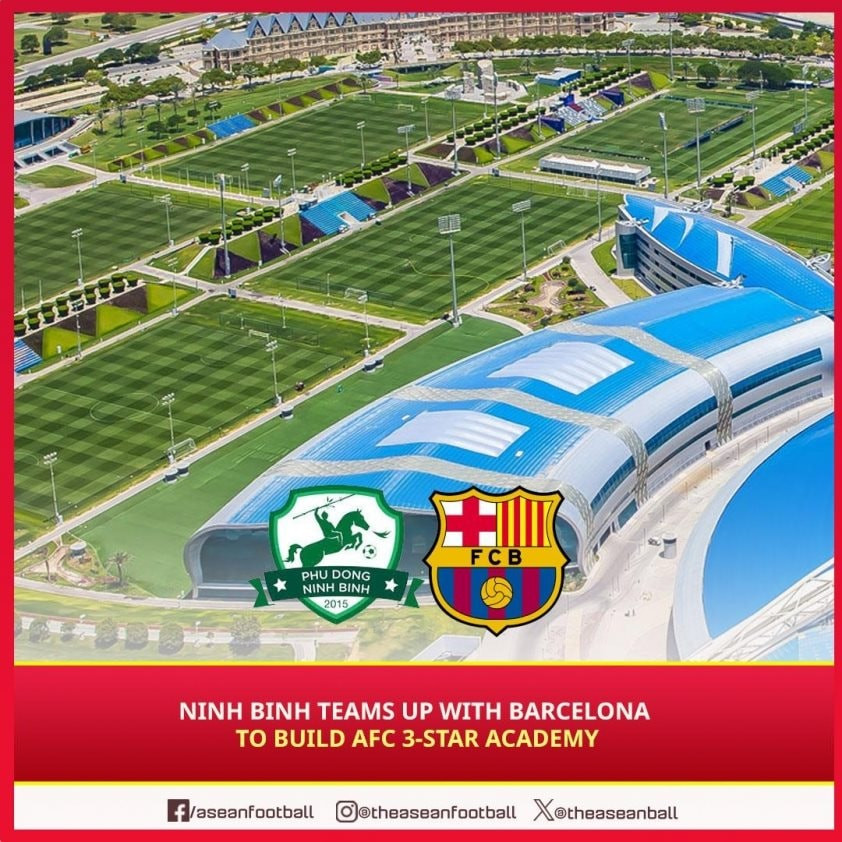 CLB Ninh Bình dưới sự hỗ trợ của Barcelona đang lên kế hoạch xây dựng lò đào tạo trẻ cực kỳ chất lượng. (Ảnh: ASEAN Football)