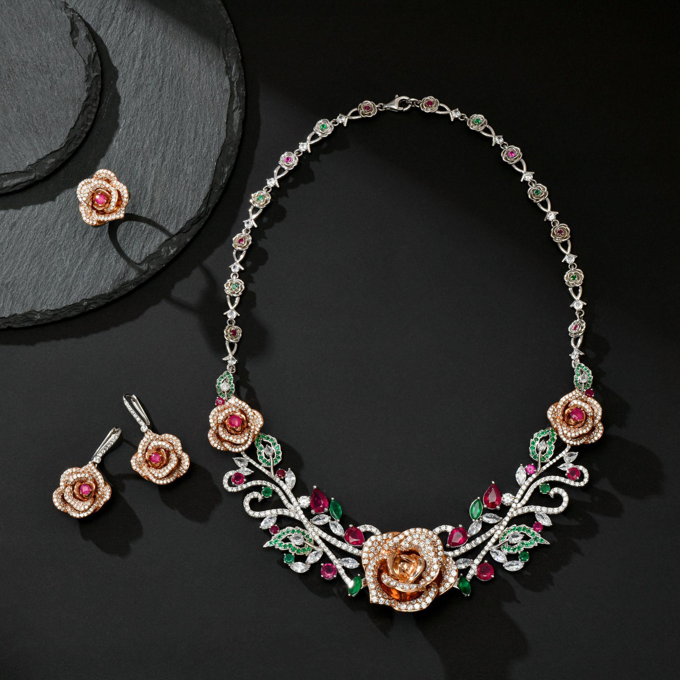 Bộ trang sức Vũ điệu hoa hồng Bộ trang sức Vũ điệu hoa hồng