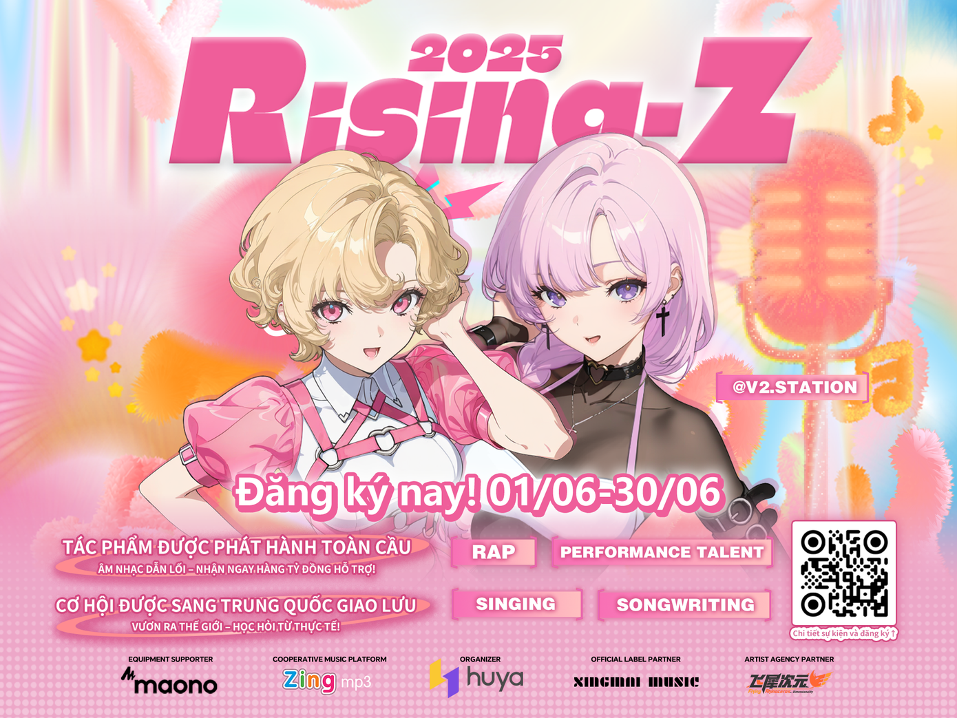 Đại sứ truyền thông chính thức của giải đấu 2025 Rising-Z - Nhóm thần tượng ảo(Virtual Idol) đầu tiên của Việt Nam: V2