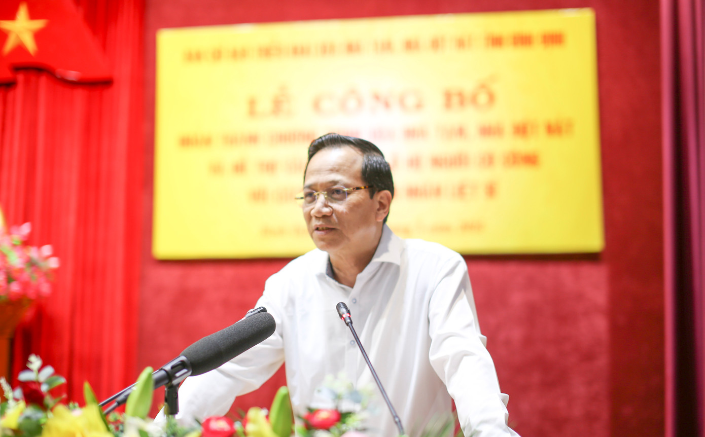 Bộ trưởng Bộ Dân tộc và Tôn giáo Đào Ngọc Dung phát biểu tại buổi lễ