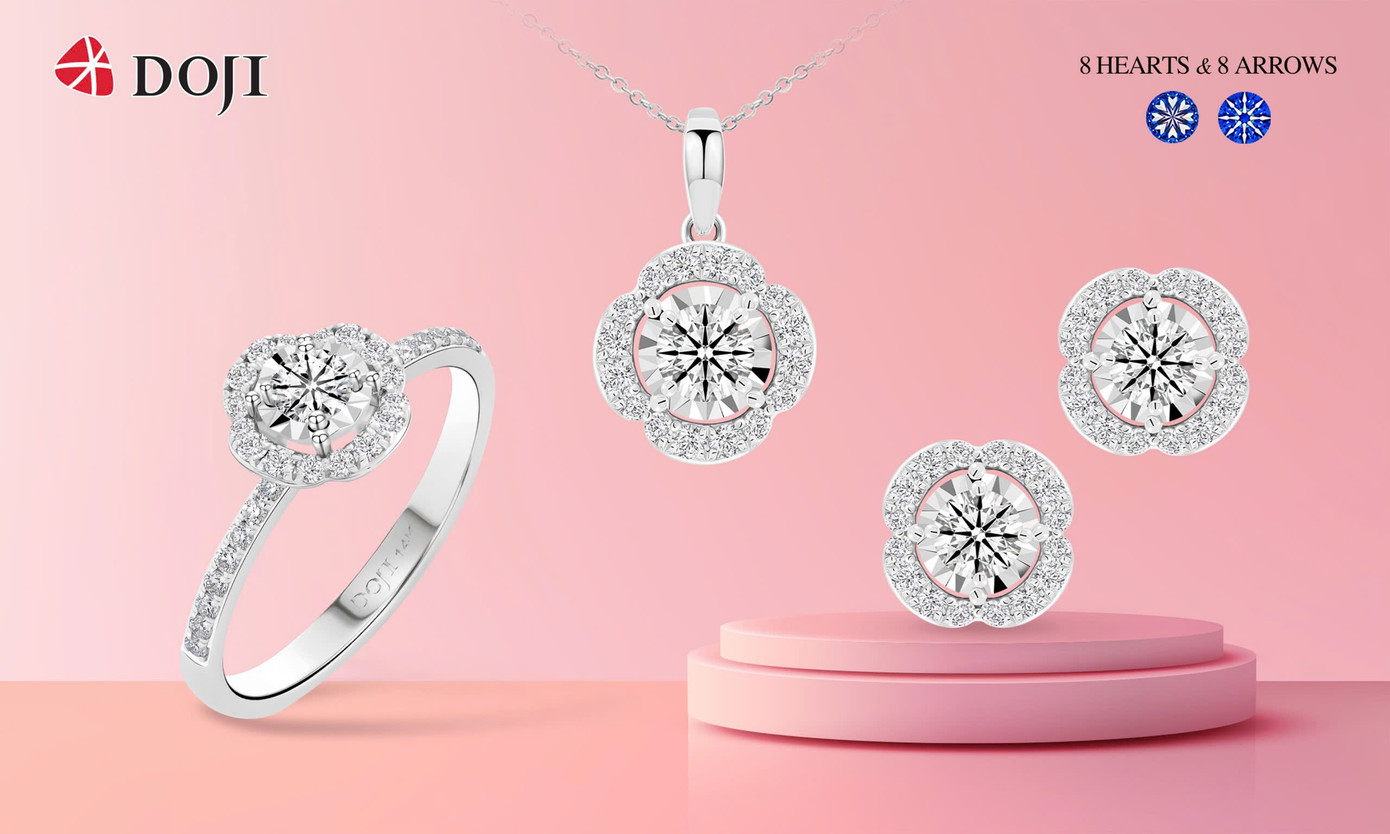 BST trang sức 8 Hearts &amp; 8 Arrows “Fire on Flames” tỏa sáng với viên kim cương chủ 58 giác cắt và công nghệ chế tác ổ đá phay CNC