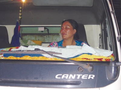 Chị Hồng trên tay lái xe tải. Ảnh: Gia Huy