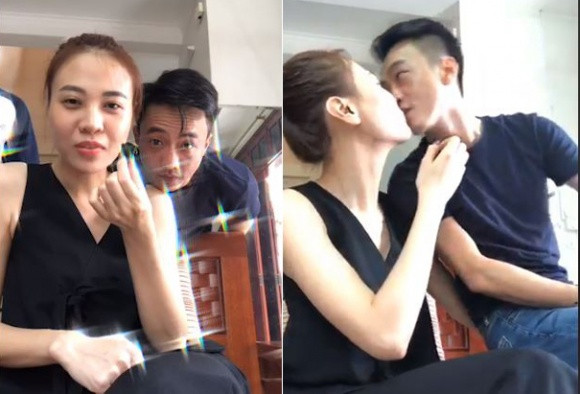 Cường Đô La và Đàm Thu Trang livestream công khai tình tứ, khóa môi ảnh 1