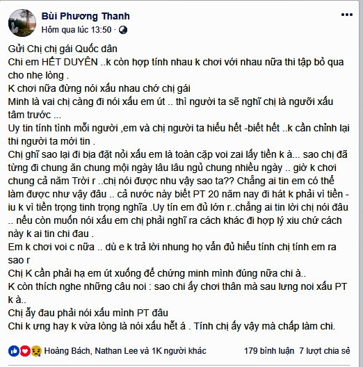 Bị người chị thân nói cặp kè trai để kiếm tiền, Phương Thanh nói gì? ảnh 1