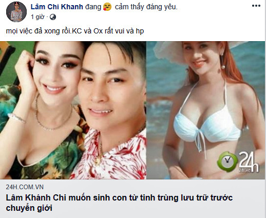 Ca sĩ chuyển giới Lâm Khánh Chi thông báo tin vui sắp làm mẹ ảnh 1