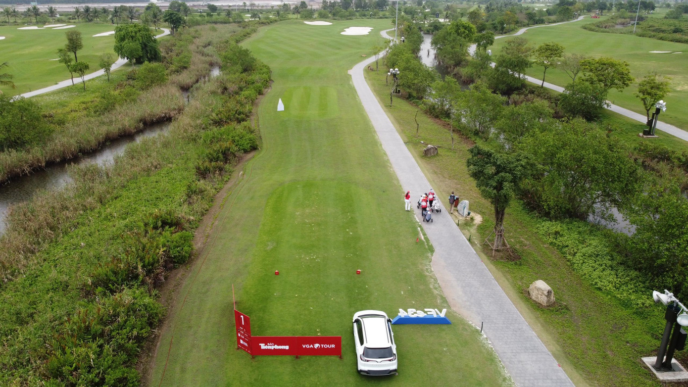 Các khu vực tee box và fairway sử dụng cỏ Platinum Paspalum, còn khu vực green sử dụng cỏ Bermuda TifEagle