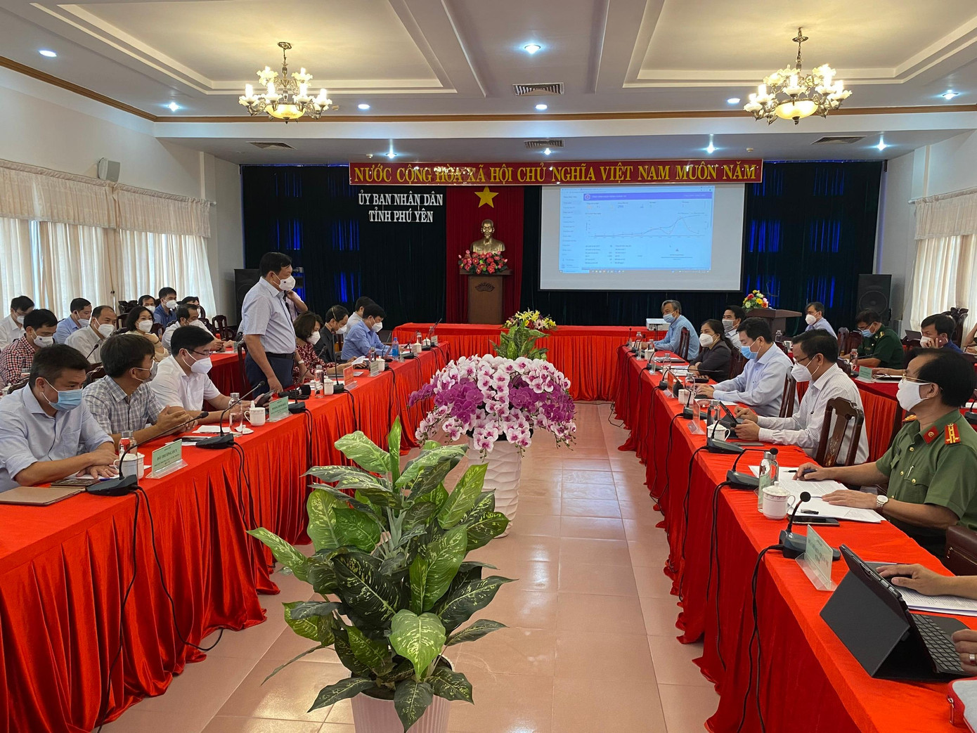 Quang cảnh buổi họp giữa đoàn công tác Bộ Y tế và UBND tỉnh Phú Yên. Ảnh L.H Quang cảnh buổi họp giữa đoàn công tác Bộ Y tế và UBND tỉnh Phú Yên. Ảnh L.H